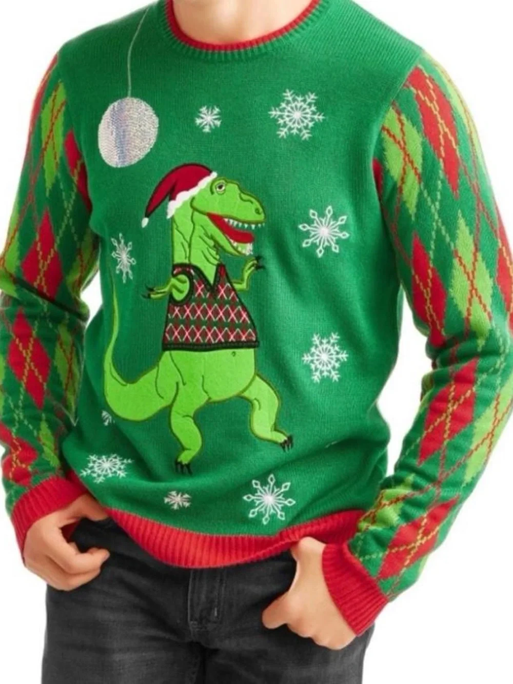Dinosaur Christmas sweater